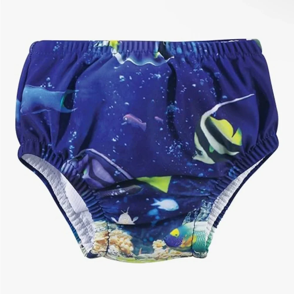 Hudson Baby Navy Ocean Reusable Swim Diaper Covers 2 Pack Size 18-24 Months
